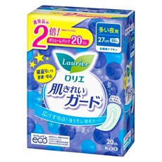 Laurier 蕾妮亞 親膚柔護衛生棉 無蝶翼 27cm, 1包, 20片, 夜用