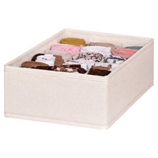 엑스터 서랍형 양말 속옷 칸칸이 분리수납함 리넨스타일 양말 상자 18칸, 1개