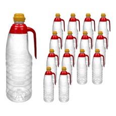 協具 醬油 魚露 附把手 PET瓶 紅色 1L + 金色瓶蓋組, 15套