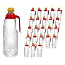 協具 醬油 魚露 手把 PET瓶 紅色 1L + 瓶蓋 金色 套組