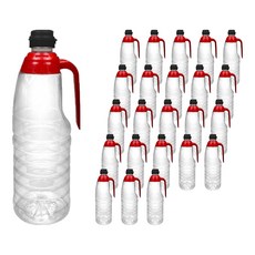 協具 醬油 魚露 手把 PET瓶 紅色 1L + 瓶蓋 黑色 套組