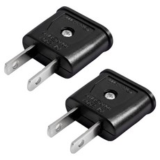 블링라이트 돼지코 220v 변환 110v 여행용 어댑터, 블랙, 2개, 44mm