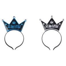 투데이리빙 LED 생일 파티 왕관 2종 세트 W99059B, W99059B(블루+화이트, 1세트, 블루, 화이트