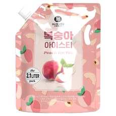 맥널티커피 대용량 복숭아 아이스티 파우치, 2.1L, 1개