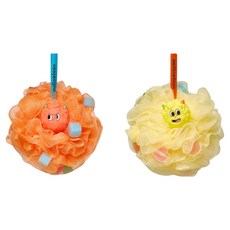 Mellowbean Toy Bubble 柔軟泡沫卡通沐浴球2件組, 莉莉, 洋梨, 1套