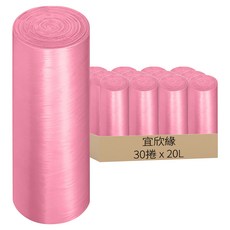 宜欣緣 加厚香氛手提式垃圾袋 櫻花香 5連捲 100入, 6套, 20L