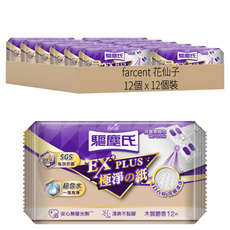 farcent 花仙子 驅塵氏抗菌濕拖巾 木質麝香, 12個