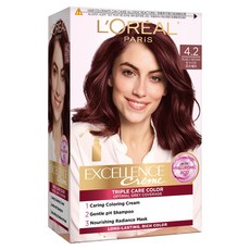 L'OREAL PARiS 巴黎萊雅 優媚霜三重護髮染髮霜 4.2, 深紅棕色, 1個
