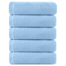 록신 데일리 피크닉 심플컬러 무지 세면타월 130g 40수 코마사, 5개, 블루 5개, 블루