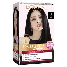 L'OREAL PARiS 巴黎萊雅 優媚霜三重護髮染髮霜 1, 自然黑色, 1個