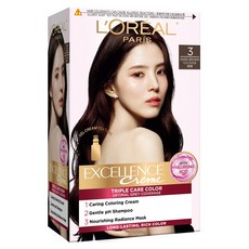 L'OREAL PARiS 巴黎萊雅 優媚霜三重護髮染髮霜 3, 深棕色, 1個