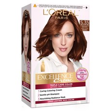 L'OREAL PARiS 巴黎萊雅 優媚霜三重護髮染髮霜 5.35, 淺暖棕色, 1個