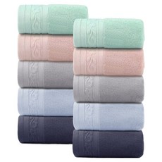 Roxin 頂級日常純棉毛巾 2款 x 5入組 40支精梳棉, 混合色, 1套