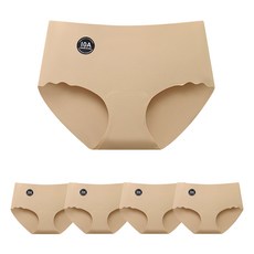 咪咪購物 女款 10A桑蠶絲無痕冰絲內褲 5件, 駝色