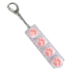 루아르모 키보드 키캡 키링 LED 딸각이 클릭커 4구, 1개, 투명고양이