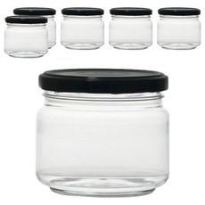 圓形矮款PET黑蓋容器, 6個, 390ml