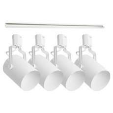 BLINGLIGHT GS LED 1M 圓筒形客廳餐桌軌道燈4燈套組, 白色, 1套