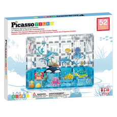 PicassoTILES 畢卡索 磁性水族館海洋世界組 52件 附LED燈, 彩色, 1個