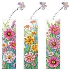TODAY LIVING 寶石十字繡書籤製作DIY套組3件組 R98159, 花朵(R98159B), 1套
