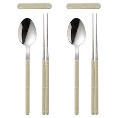 달팽이리빙 메종치비네 브런치데이 2인 수저 + 받침대 2p 세트, 라이트카키, 1세트, 숟가락2p + 젓가락 2p + 받침대 2p 라이트카키, 1세트, 숟가락2p + 젓가락 2p + 받침대 2p