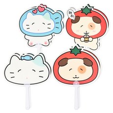 포포팬시 시원한 미오니 캐릭터 PP 부채 4종, 혼합색상, 2개