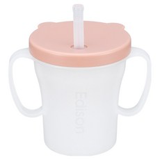 에디슨 베이비 흘림방지 빨대컵, 200ml, 1개, 핑크(CU3543)