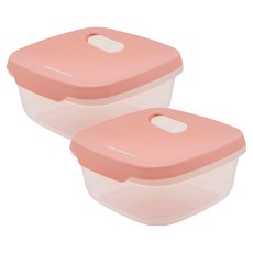 모모빈 실리콘 이중 밀폐 이유식 보관 용기, 370ml, 테라코타 로즈, 2개