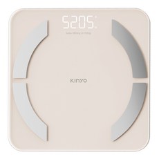 Kinyo LED家用藍牙體脂計, MT 奶茶色, 1個, DS6599