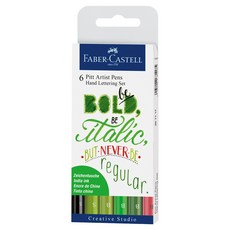 FABER-CASTELL 輝柏 PITT 手寫字風景藝術家筆 6件組, 1套