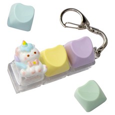 ARTNISM DIY 鍵帽 5個 + 鑰匙圈 3件套組, Clicker 粉彩愛心, 1套