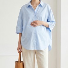 아이캔심플 임산부 루즈핏 셔링 셔츠 블라우스