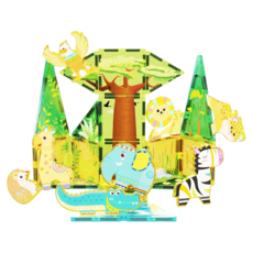 PicassoTILES 畢卡索 野生動物探險主題磁性積木組 26p PTQ22, 彩色, 1個