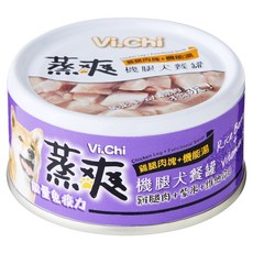 Vi.Chi 蒸爽機腿犬餐罐 能量免疫力, 80g, 24個, 雞腿肉 + 紫米 + 維他命B
