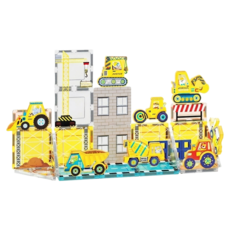 PicassoTILES 畢卡索 磁性工程車主題拼接積木組 26p PTQ21, 彩色, 1個