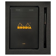 RHODIA A6便條紙 + Script自動鉛筆禮盒組, 黑色, 1套