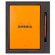 RHODIA A5便條紙 + Script自動鉛筆禮盒組, 橘色, 1套