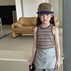 Starbean 兒童復古條紋無袖上衣