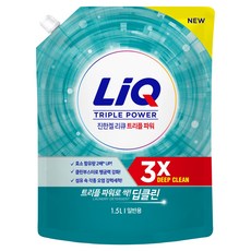 리큐 진한겔 딥클린 트리플 파워 세탁세제 일반용 리필, 1.5L, 1개