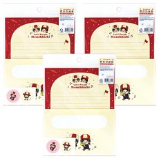 핑크망고 몬치치 편지지 세트 B 렛츠퍼레이드, 베이지, 3세트