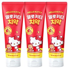 아텍스 헬로키티 고불소 치약 사과자두향, 80g, 3개 80g, 3개