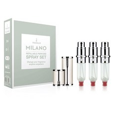 TRAVALO 按壓式便攜香水空瓶收納盒 + 補充蕊芯 5ml x 3入組, 1套, 白色(盒)