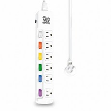 雙手萬能 過載防護延長線 6孔 TS-366AS, 白色, 1個, 1.8m