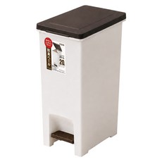 ASVEL 防臭加工腳踏垃圾桶 20L, 咖啡色