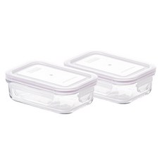 Glasslock 格拉氏洛克 經典長方形密封容器 紫丁香色, 400ml, 2個
