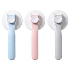 픽앤펫 반려동물 원터치 제거 브러쉬 슬리커 펫 빗 3종 세트, 소프트블루, 베이비핑크, 모던그레이, 1세트