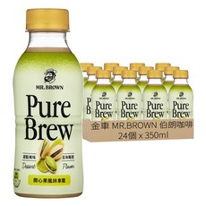 金車 MR.BROWN 伯朗咖啡 Pure Brew 義式開心果風味拿鐵咖啡, 24個, 350ml