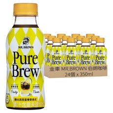 金車 MR.BROWN 伯朗咖啡 Pure Brew 陽光西西里檸香美式咖啡, 24個, 350ml