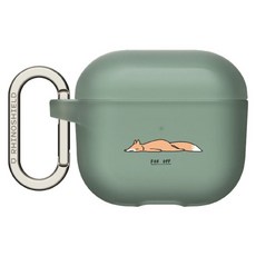 RHINOSHIELD 犀牛盾 AirPods 4 無線耳機保護殼, 鼠尾草綠 I Love Doodle 狐狸 Fox off, 1個, ABT01340P2-XF02