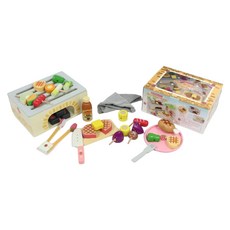 Mother garden BBQ 炭火燒烤扮家家酒玩具組, 混和顏色, 1套