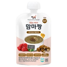 짱죽 맛있는 이유식 맘마짱 스파우트형, 한우양송이묽은죽, 120g, 1개